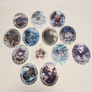 Lot 13 Bergsma Fine‎ Porcelain Hanging Art Eye Catcher Bear, Wolves Eagle, Orca